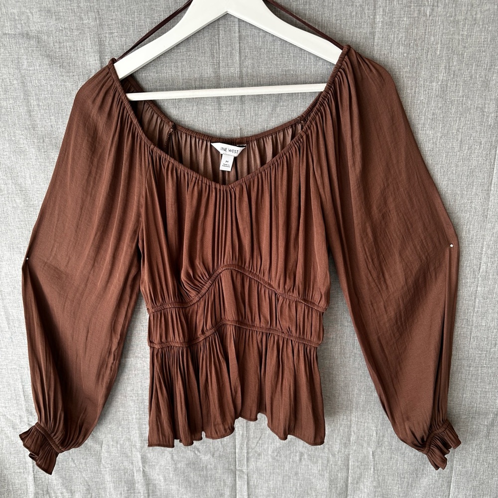 Brown Silk Long Sleeve